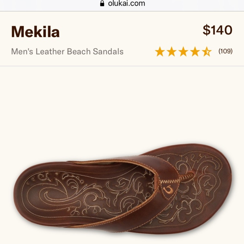 OluKai Leather Sandals. Worn only 3 times.